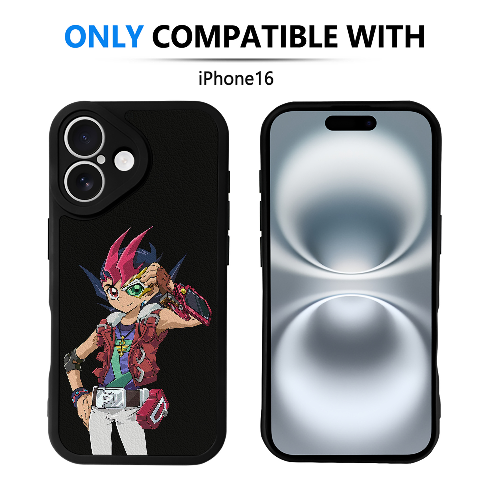 遊☆戯☆王 Yu-Gi-Oh! 【iPhone 16シリーズ対応】シリコンスマホケース（レザー調） 材質：シリコン